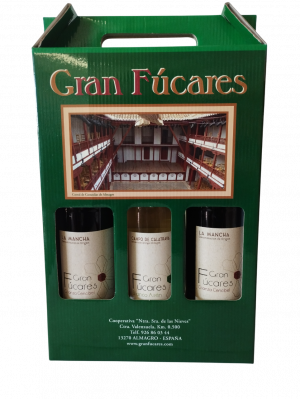 Estuche Lote 3 Botellas Gran Fúcares (2 Tinto Crianza Cencibel + 1 Blanco Jóven Airen)