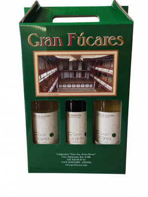 Estuche Lote 3 Botellas Gran Fúcares (2 Blanco Jóven Airen + 1 Tinto Crianza Cencibel)